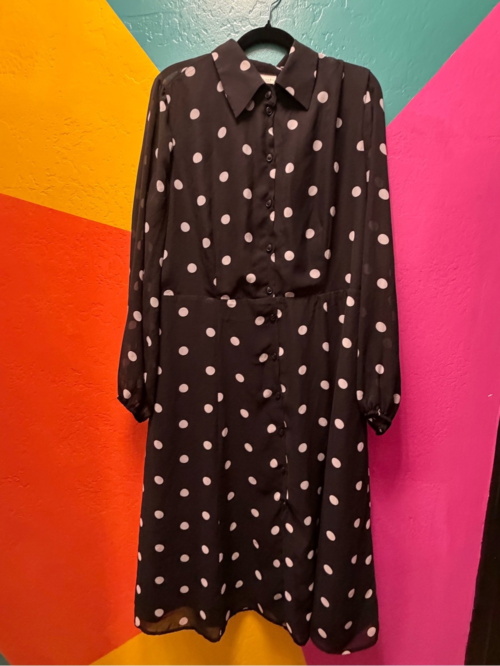 Collared Polka Dot Dress